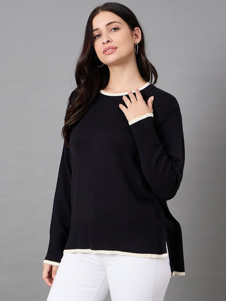 Black Round Neck Sweater