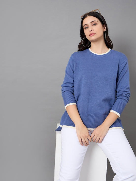 Blue Round Neck Sweater