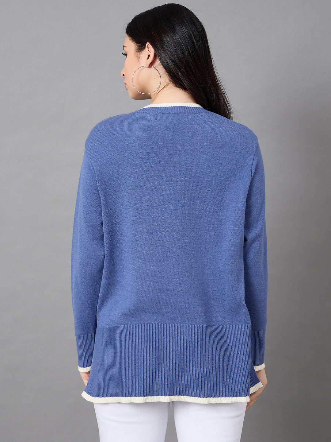 Blue Round Neck Sweater