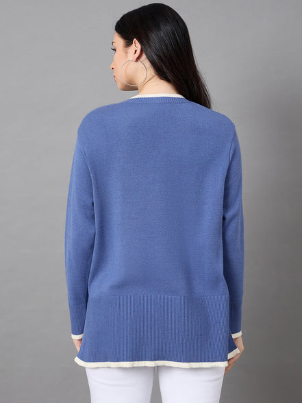 Blue Round Neck Sweater