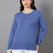 Blue Round Neck Sweater