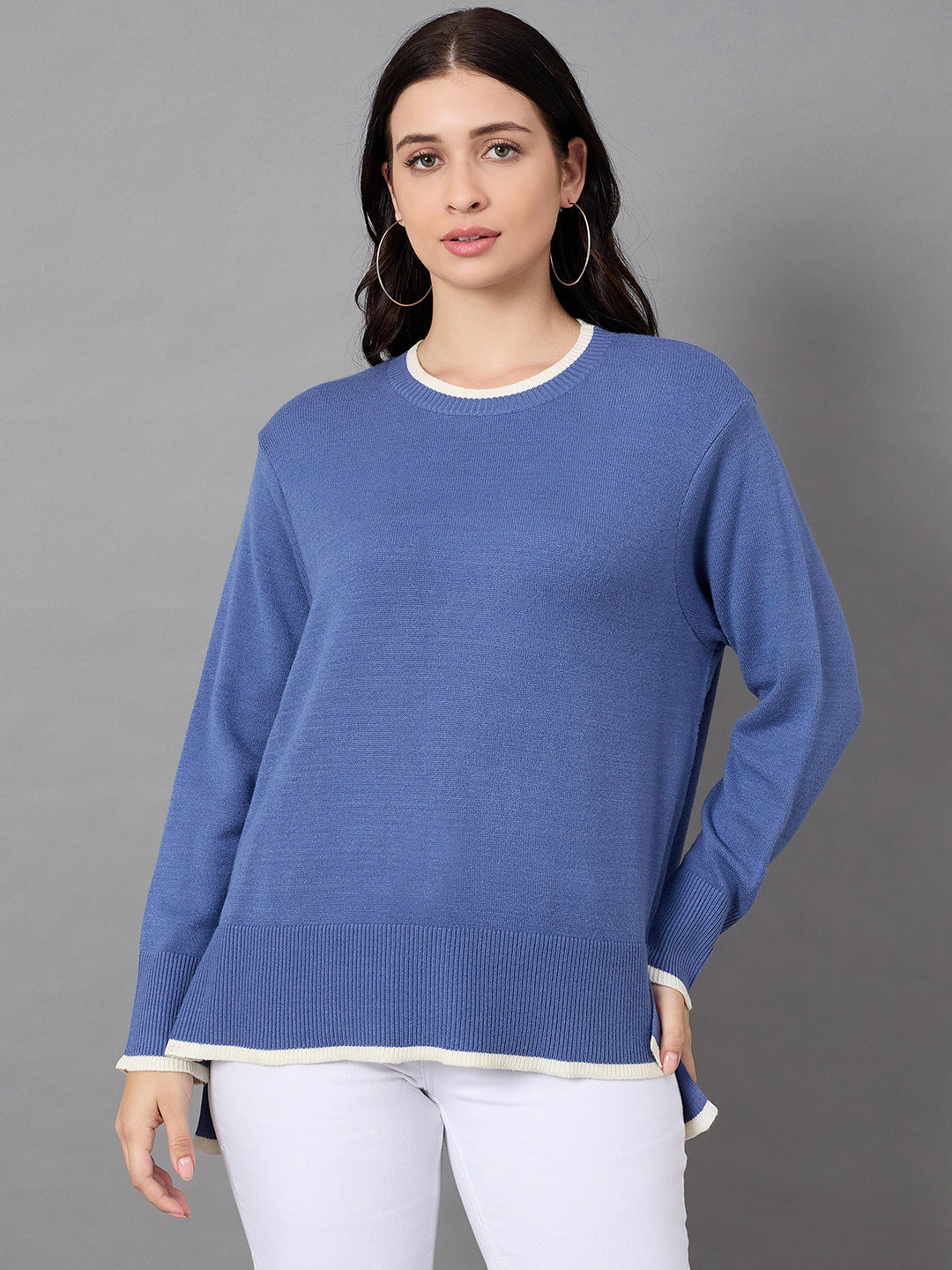 Blue Round Neck Sweater