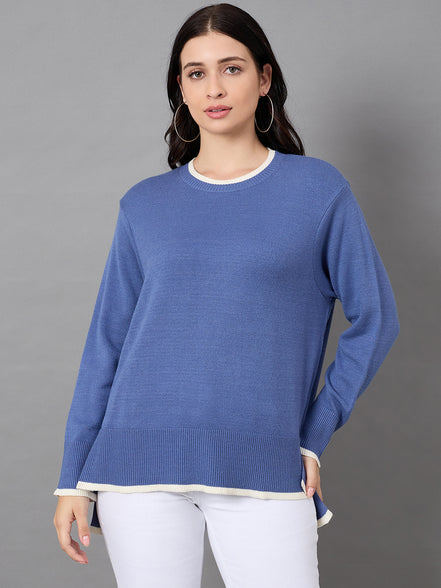Blue Round Neck Sweater