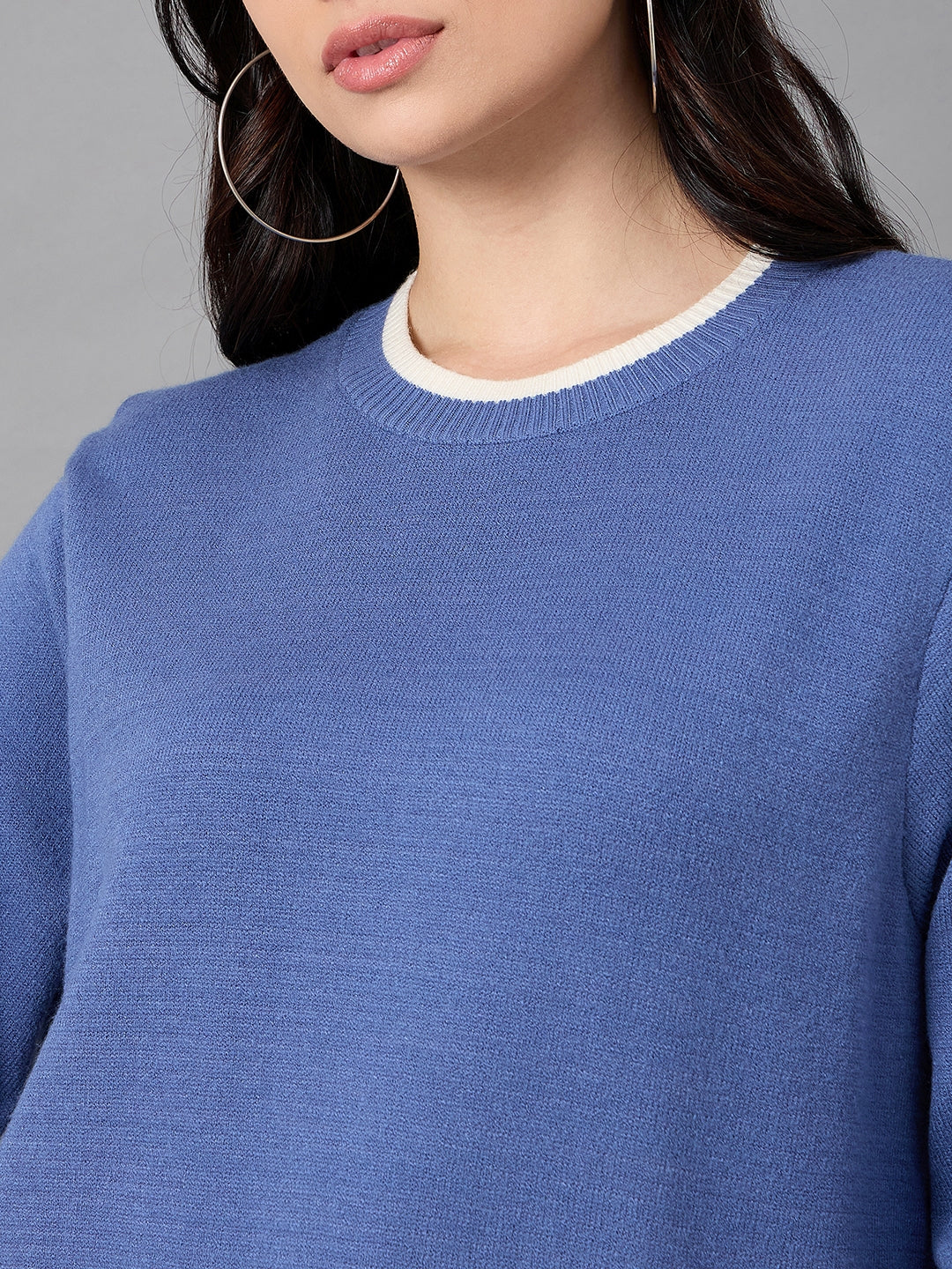 Blue Round Neck Sweater