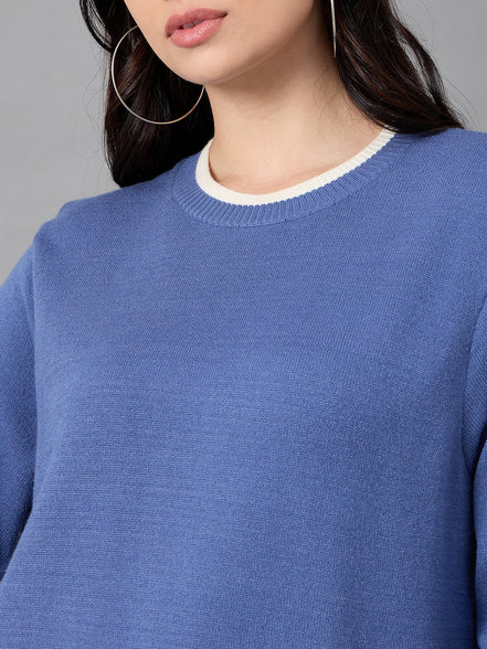 Blue Round Neck Sweater