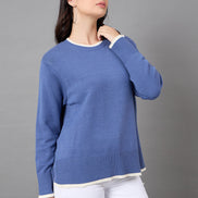Blue Round Neck Sweater