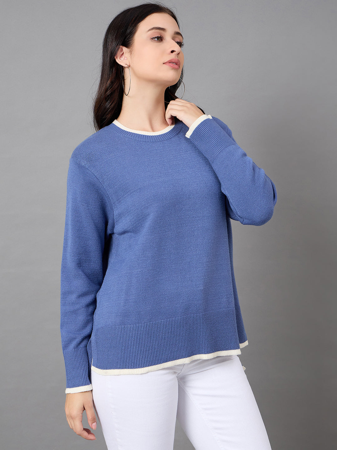 Blue Round Neck Sweater