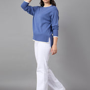 Blue Round Neck Sweater