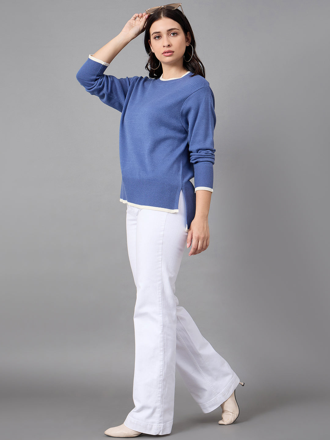 Blue Round Neck Sweater