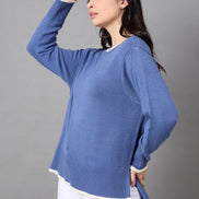Blue Round Neck Sweater