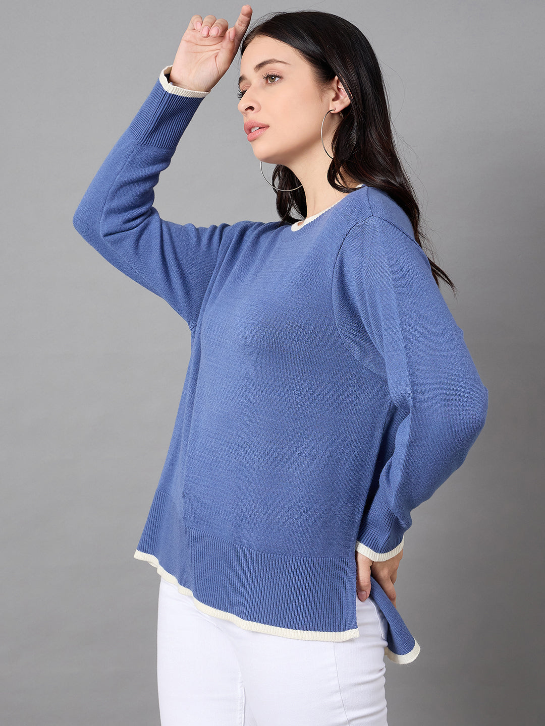 Blue Round Neck Sweater