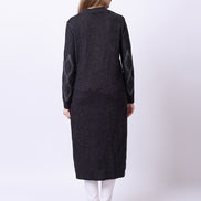 Dark Grey Self Design Kurti