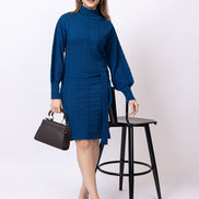 Blue Solid Dress