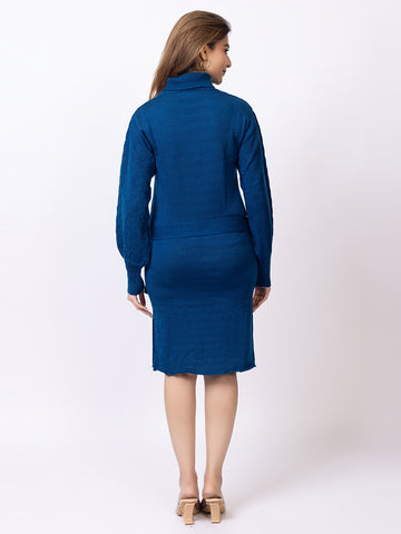 Blue Solid Dress