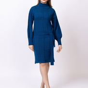 Blue Solid Dress