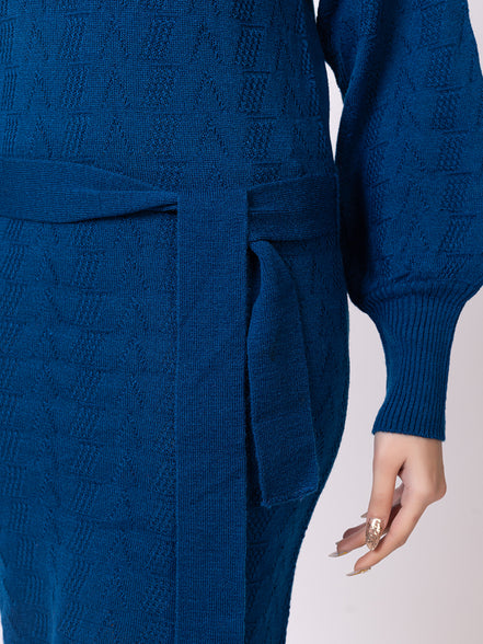 Blue Solid Dress