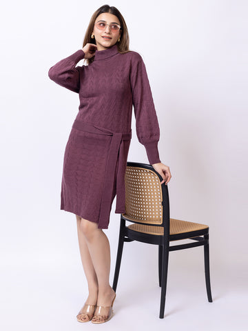 Mauve Solid Dress