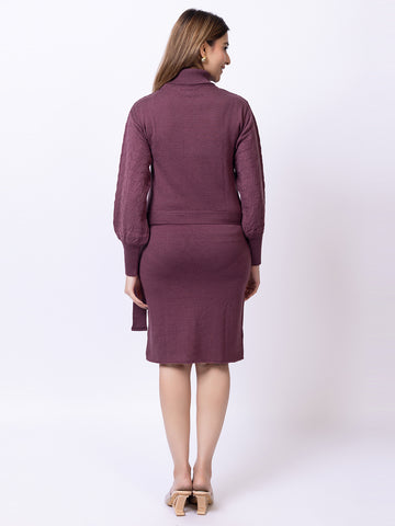 Mauve Solid Dress