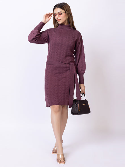 Mauve Solid Dress