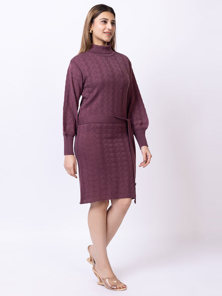 Mauve Solid Dress