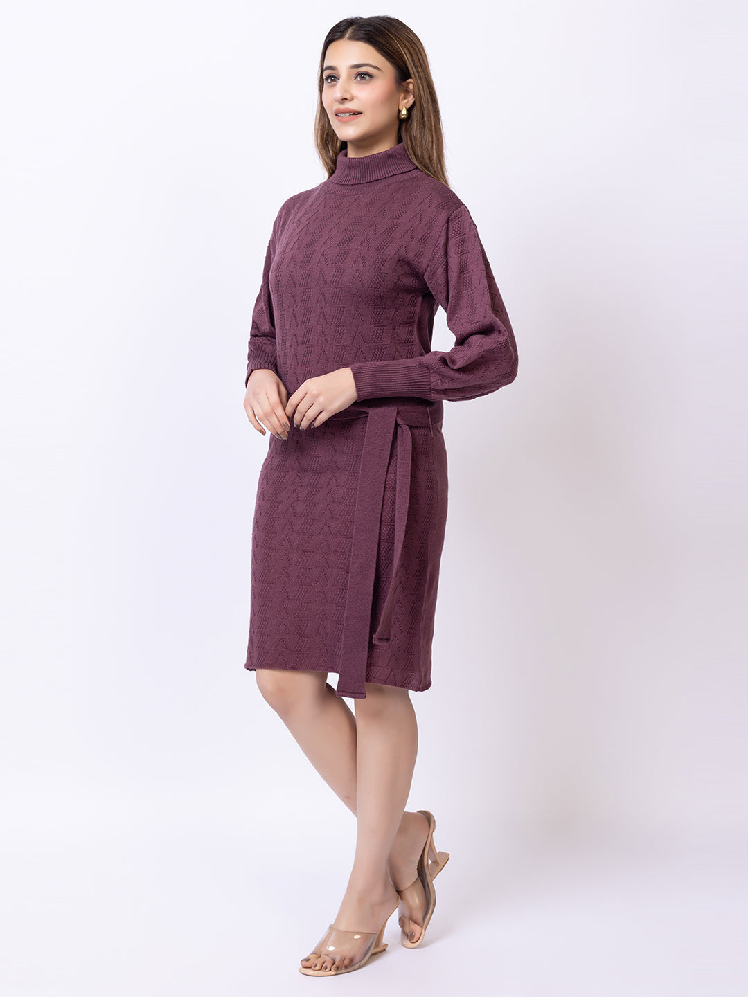 Mauve Solid Dress