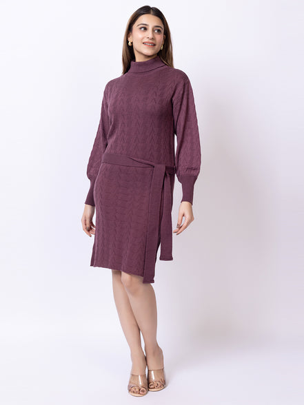 Mauve Solid Dress