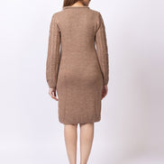 Beige Solid Dress