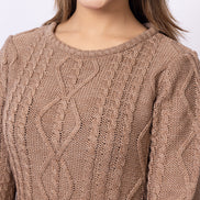 Beige Solid Dress