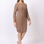 Beige Solid Dress