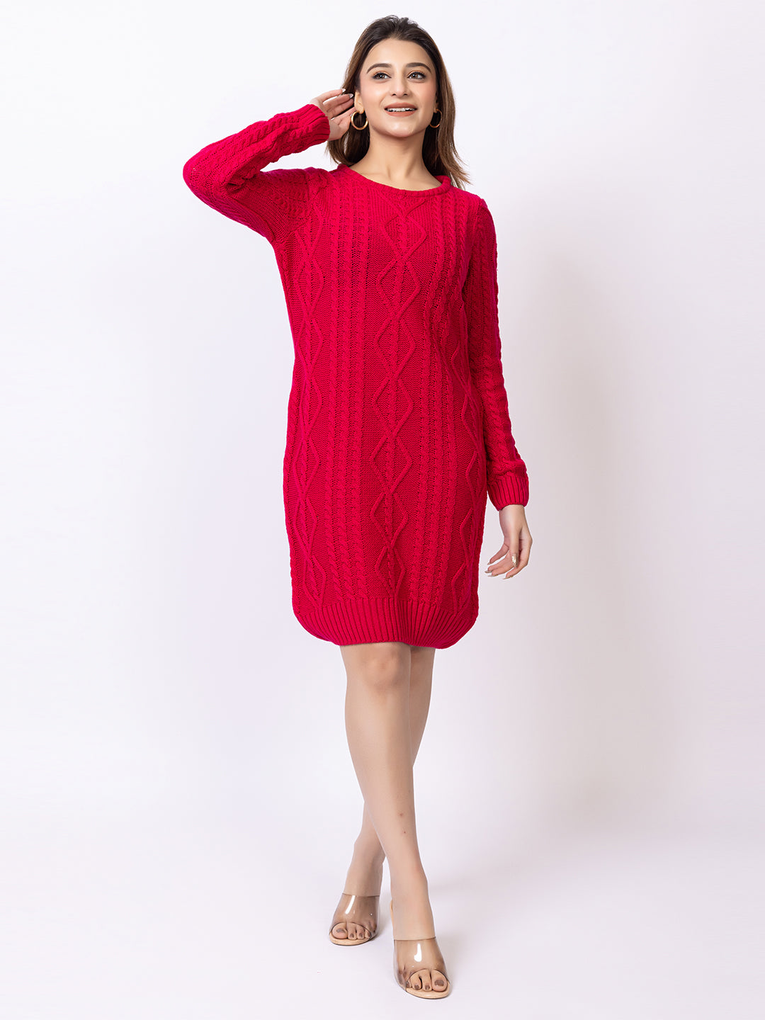 Pink Solid Dress