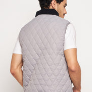 Grey Front Zipper Jacket