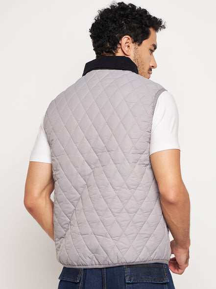 Grey Front Zipper Jacket