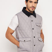 Grey Front Zipper Jacket