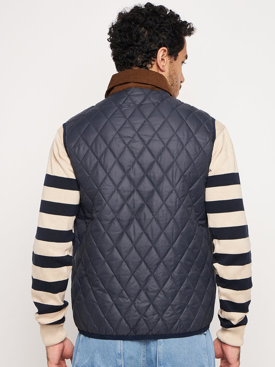 Navy Front Zipper Jacket