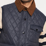 Navy Front Zipper Jacket