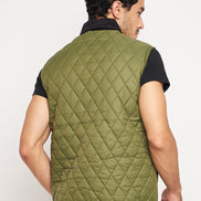 Olive Front Zipper Jacket