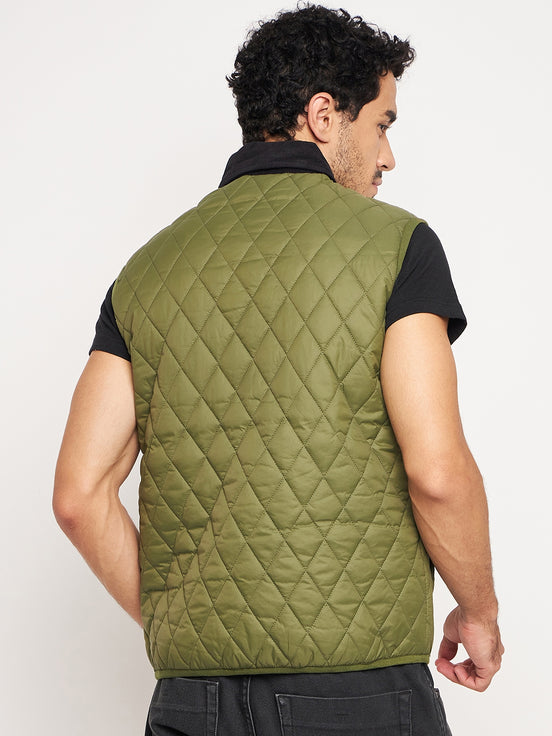 Olive Front Zipper Jacket