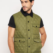 Olive Front Zipper Jacket