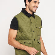 Olive Front Zipper Jacket