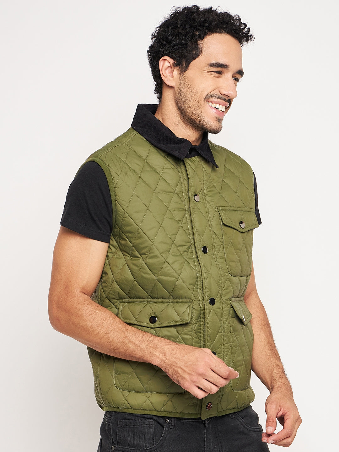 Olive Front Zipper Jacket