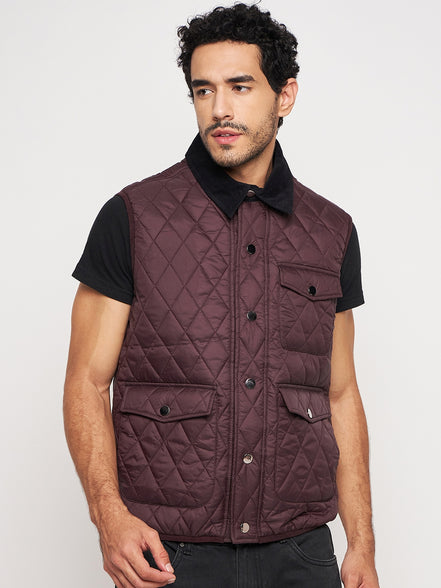 Wine Front Zipper Jacket