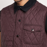 Wine Front Zipper Jacket