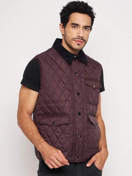 Wine Front Zipper Jacket