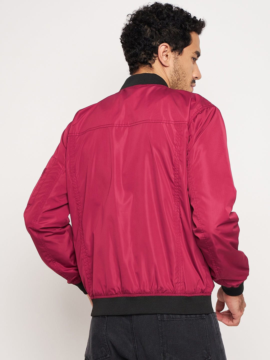Maroon Front Zipper Jacket