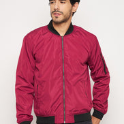 Maroon Front Zipper Jacket