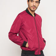 Maroon Front Zipper Jacket