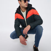 Green Colourblocked Jacket
