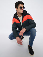 Green Colourblocked Jacket