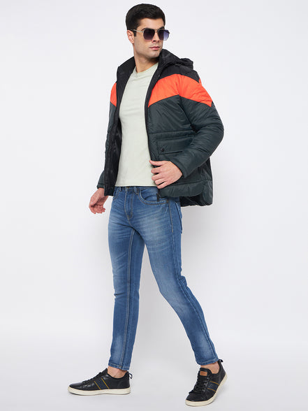 Green Colourblocked Jacket