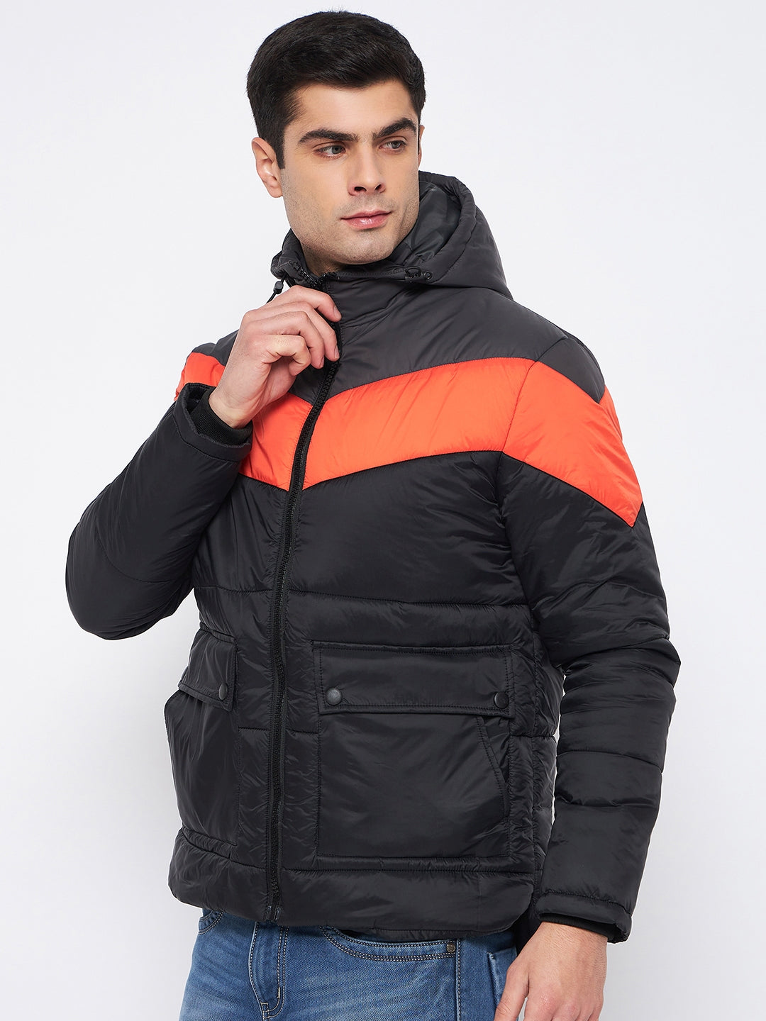 Green Colourblocked Jacket